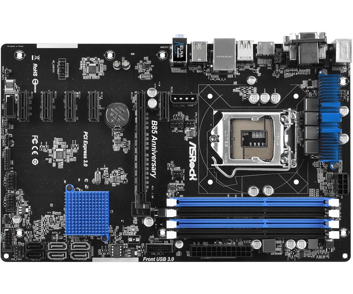 ASROCK B85 Anniversary Motherboard LGA 1150 Intel B85 DDR3 32GB support  i5-4690 i5-4670 i5-4430 i3-4150 i3-4130 cpu  ATX