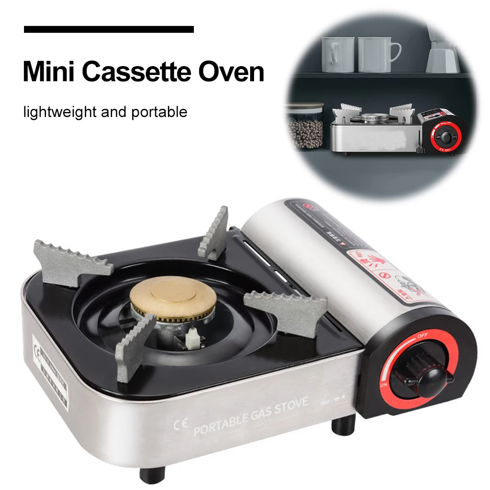 Réchaud de camping portable au butane avec ville automatique, idéal pour cuisiner d'urgence, la randonnée et les aventures en plein air