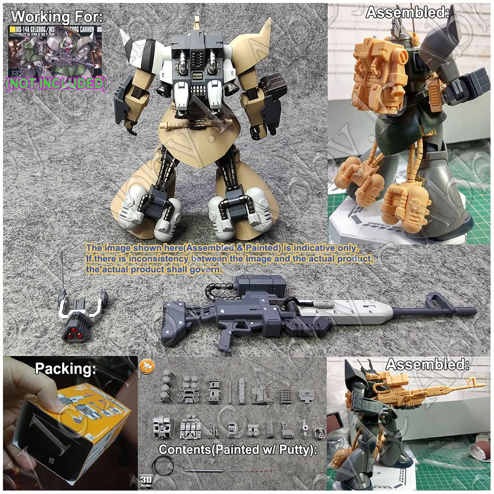 Für hg uc 1/144 MS-14A/c gelgoog kanone anubis harz strahl sniper gewehr kraftstoff tank rucksack umfang umwandlung modell dua ex-007 mr. r