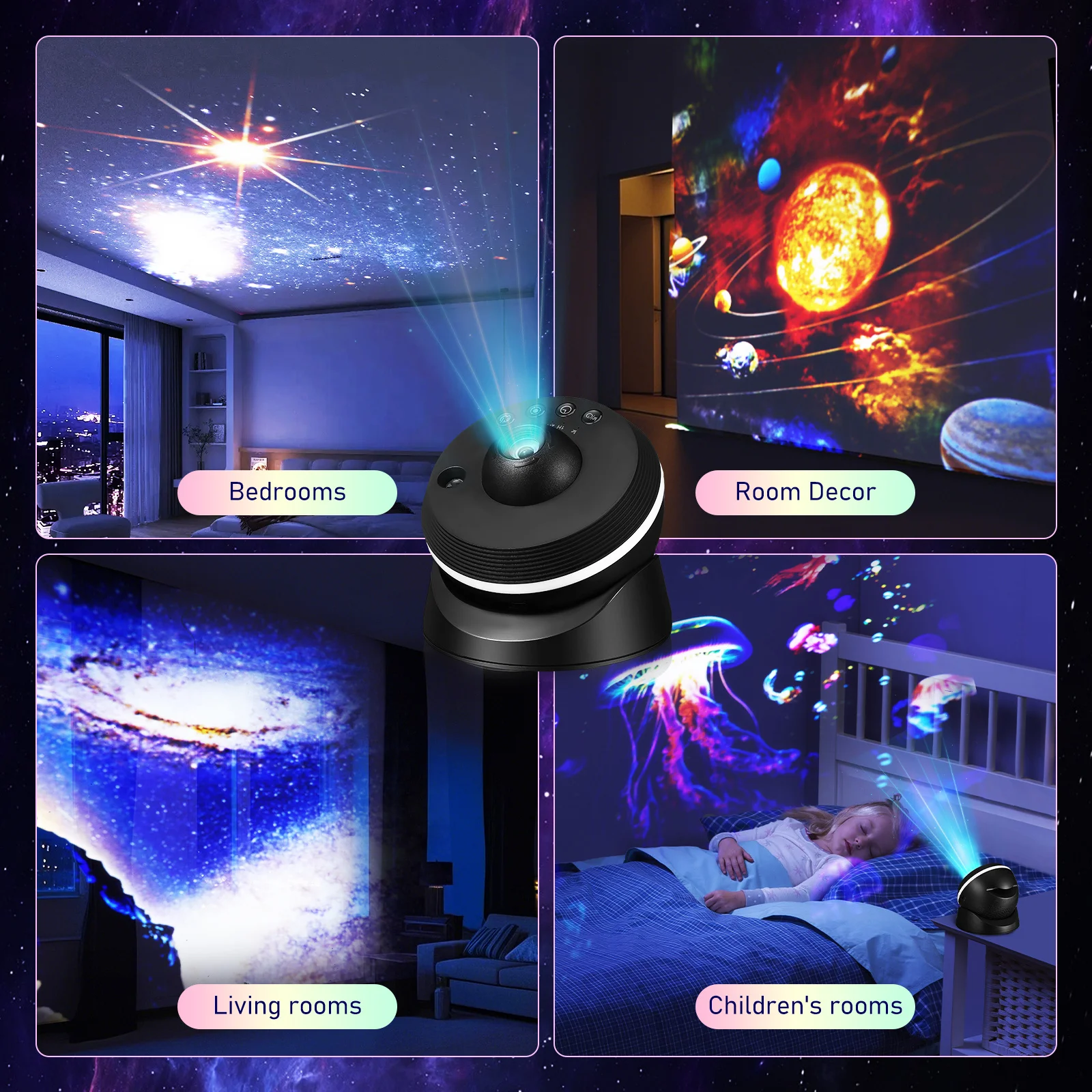 مصباح إسقاط قابل للتعديل لغرفة النوم ضوء الليل كرة الفضاء سقف ستار العارض المزاج الإضاءة #6