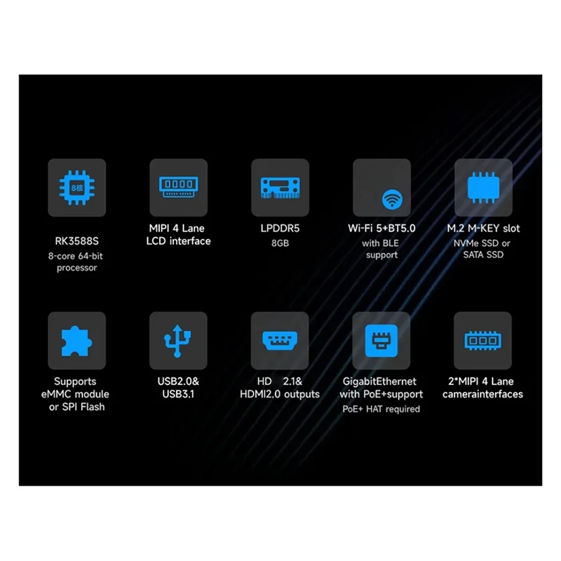 Одноплатная плата для Orange Pi 5 Pro, 8 ГБ ОЗУ LPDDR5, RK3588S, Wi-Fi 5 и BT5.0 BLE Orange Pi 5 Pro, макетная плата M.2-BTFL