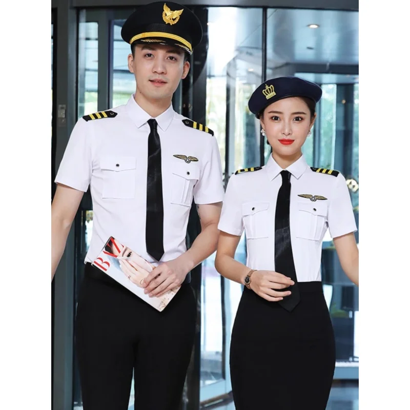 

Men's and Women's Navy Air Pilots, Flight Attendants, Pilots, Flight Attendants And Flight Attendants Shirt Uniforms