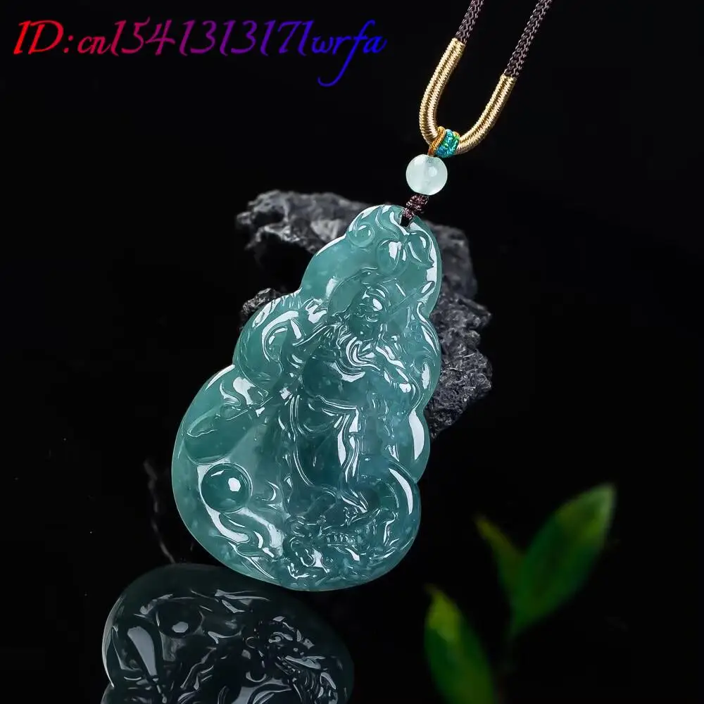 

Натуральный бирманский нефритовый кулон Гуань Гун, ожерелье-талисман, дизайнерское винтажное украшение из натурального нефрита, модные роскошные подарки для женщин