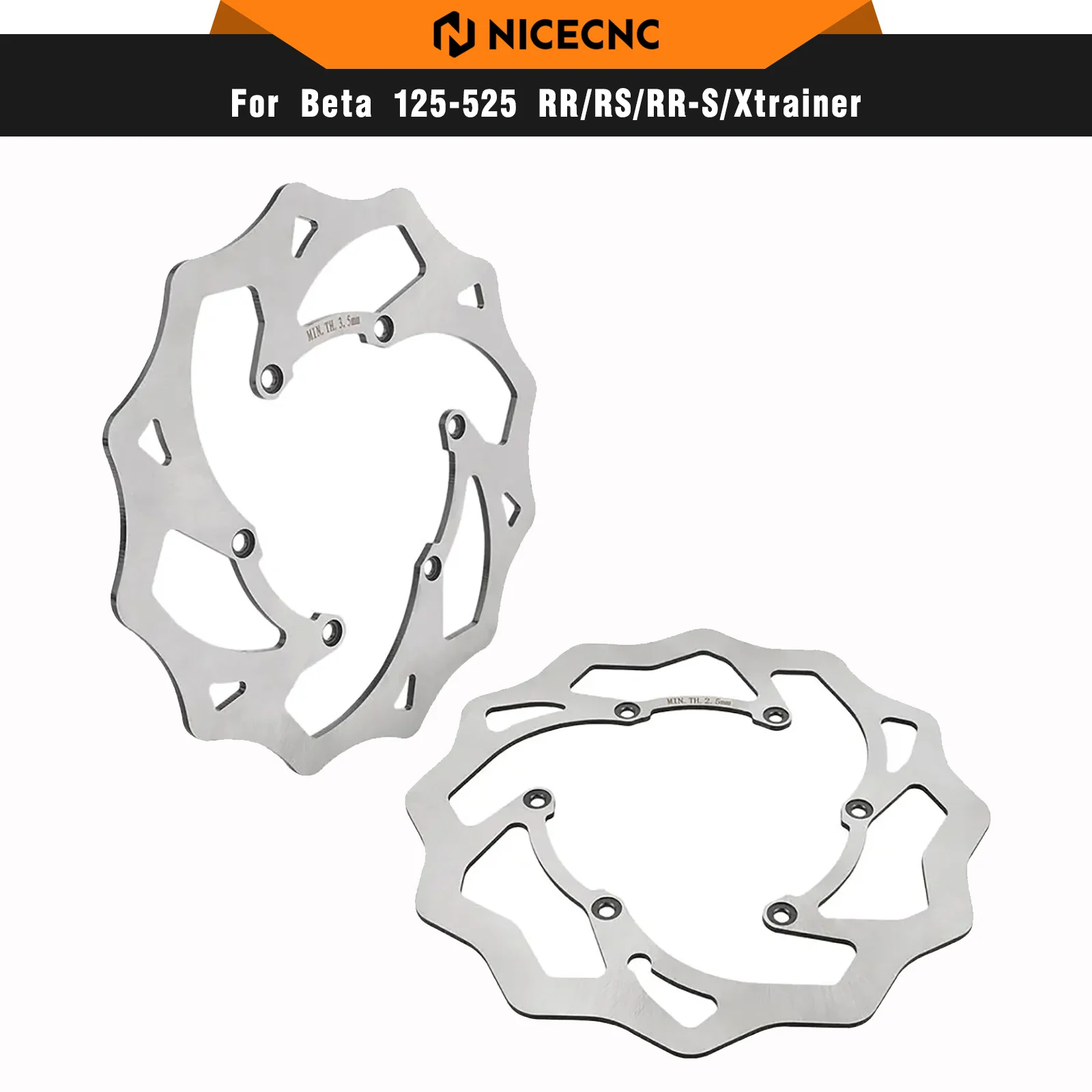

NICECNC 260MM 240MM Front Rear Brake Disc For Beta RR 300 RR250 XTrainer 300 X-Trainer 250 RR125 RR350 RR430 RR480 2013-2024