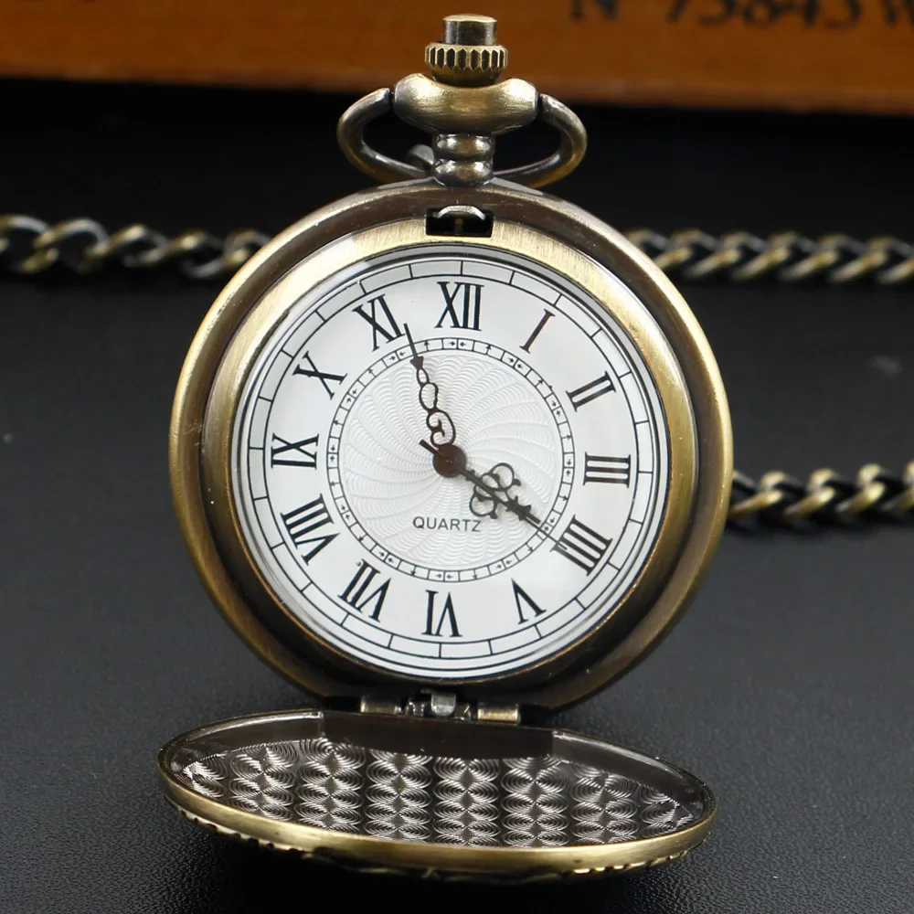 New Retro men's Pocket Watches Quartz Necklace Pendant Pocket FOB Watch Fashion Jewelry Gift