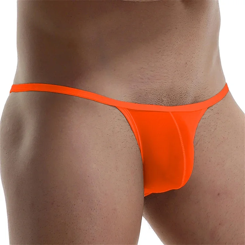 Ice Silk Men\'s Bikini Underwear Low-rise Ultra-Thin Panties Sexy Translucent Briefs U Bulge Pouch Mens Underpants Homme Cueca