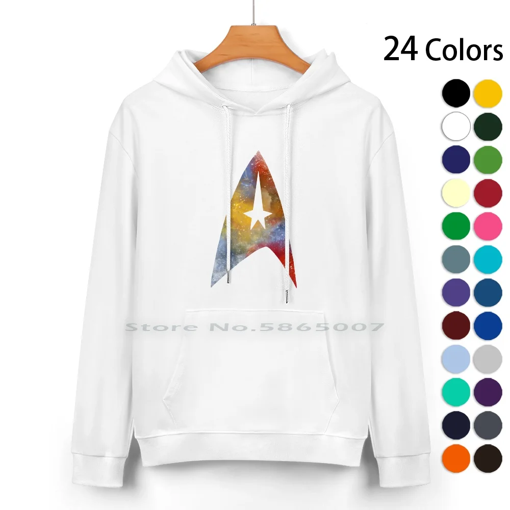 Starfleet Pure Cotton Hoodie Sweater 24 Colors Star Stars Trekkie Kirk Spock Space Galaxy Starfleet Nebula Enterprise 100%