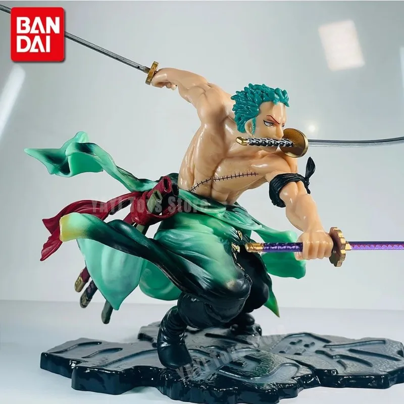 Hot One Piece 10cm Anime Figure GK Roronoa Zoro Three-blade Sa-maximum Manga Anime Statue Action Figure Collection Model Kid Toy