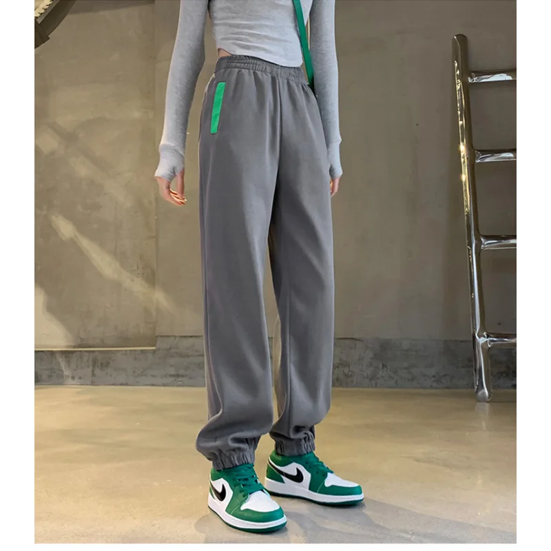 2023 New Contrasting Color American Sports Pants Ins Loose Fashion Brand Hip Hop Versatile Leggings Casual Guard Pants for Women