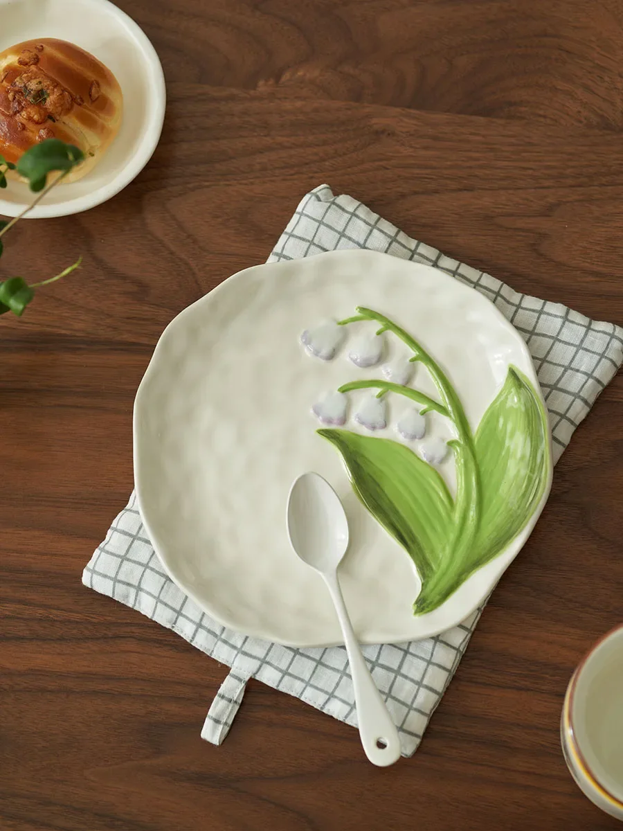 

Wind bell orchid household tableware ceramic breakfast afternoon tea snack plate dinner plate