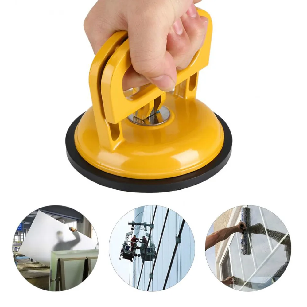 Single Aluminum Alloy Rubber Suction Cup  Round Glass Suction Cup Yellow Household Merchandises Tools MJ708