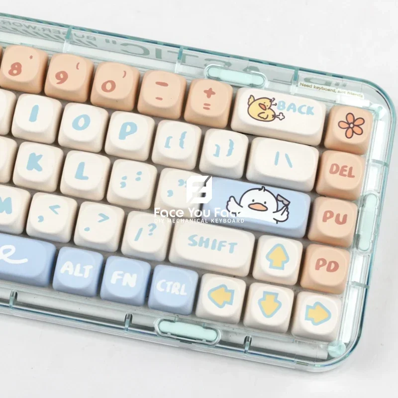 Imagem -03 - Teclas Conjunto Tampa de Chave de Pato Chato Pbt Moa Perfil Duplo Tiro Teclado Mecânico de Sublimação Térmica para Personalização 139