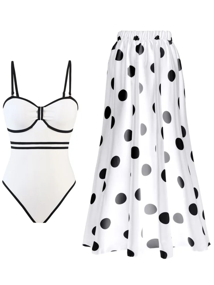 Maillot de bain deux pièces imprimé fleuri pour femme, bikini rétro, jupe de couverture, bandage serré, luxe élégant, mode d'été, plage