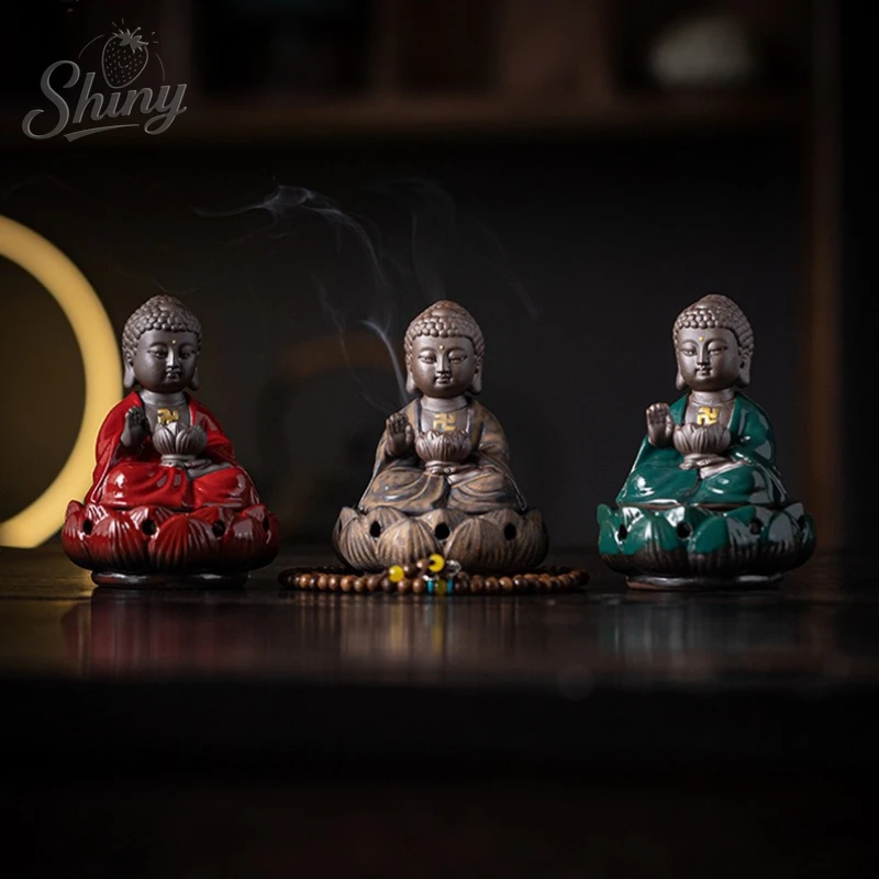 

Ceramic Household Rudraksha Buddha Indoor Incense Burner Aromatherapy Appliances Home Desktop Decorative Buddha Ornaments