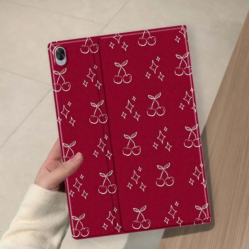 Cartoon Cherry Pattern Red For Huawei MediaPad 11 M5 M6 ES Pro M5Lite Honor Pad V7 V8 X7 X8 X9 GT Pro Tab Tablet Case Soft
