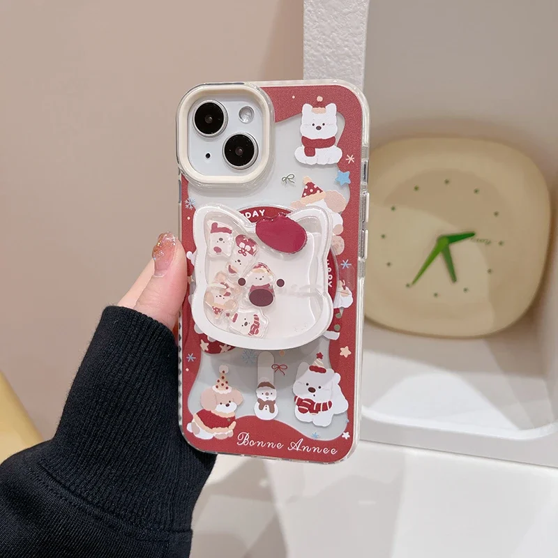 Coreano bonito filhote de cachorro areia movediça shake suporte magnético aperto tok griptok suporte do telefone para iphone 16 para almofada magsafe aperto