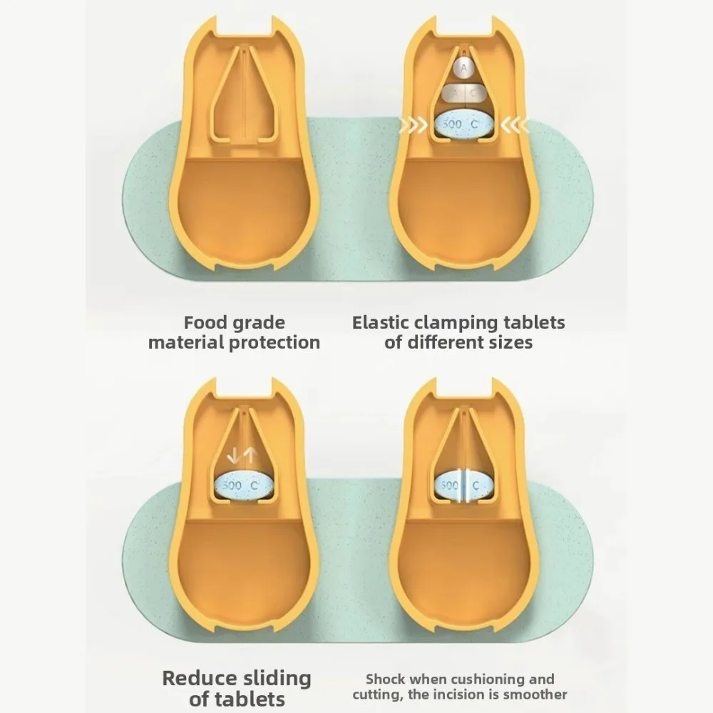 2 In 1 Design Tablet Storage Box Plastic Dustproof Mini Pill Cutter Invisible Storage Medicine Organizer Travel Essential