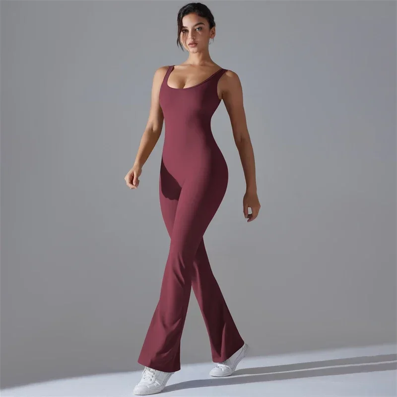 Sexy sem costas macacões feminino esporte macacão push up treino macacão feminino de fitness uma peça bodysuits ginásio terno sportwear