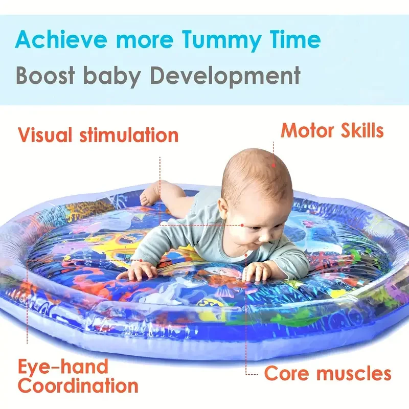 Baby Inflatable Cushion Water Play Mat Toy Infant Tummy Time Playmat  Fun Activity Education Toys for Boys Girls Birthday Gift