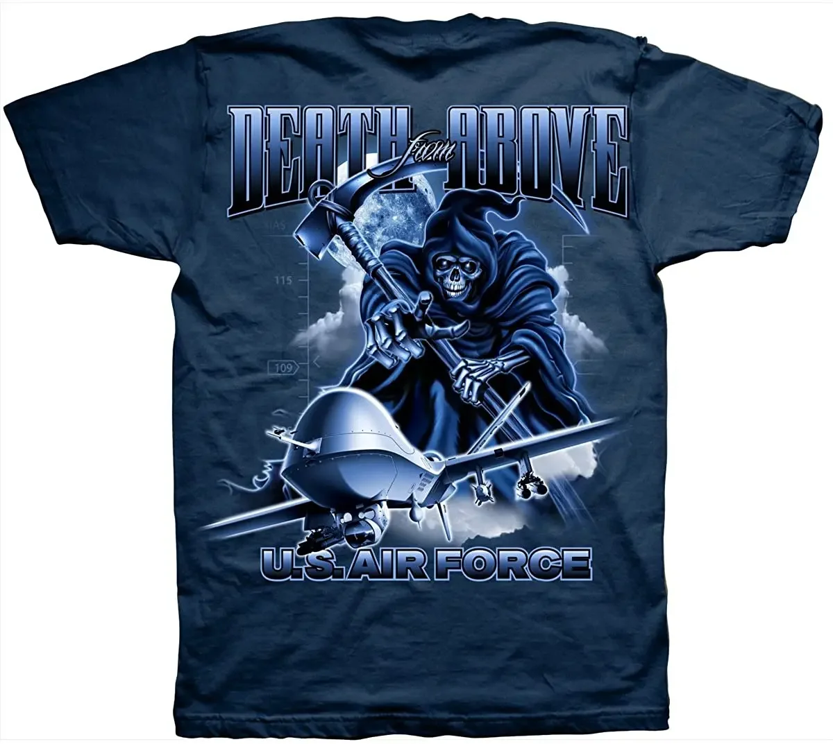 Death From Above. US Air Force MQ-9 Reaper Drone T-Shirt 100% Cotton O-Neck Summer Short Sleeve Casual Mens T-shirt Size S-3XL