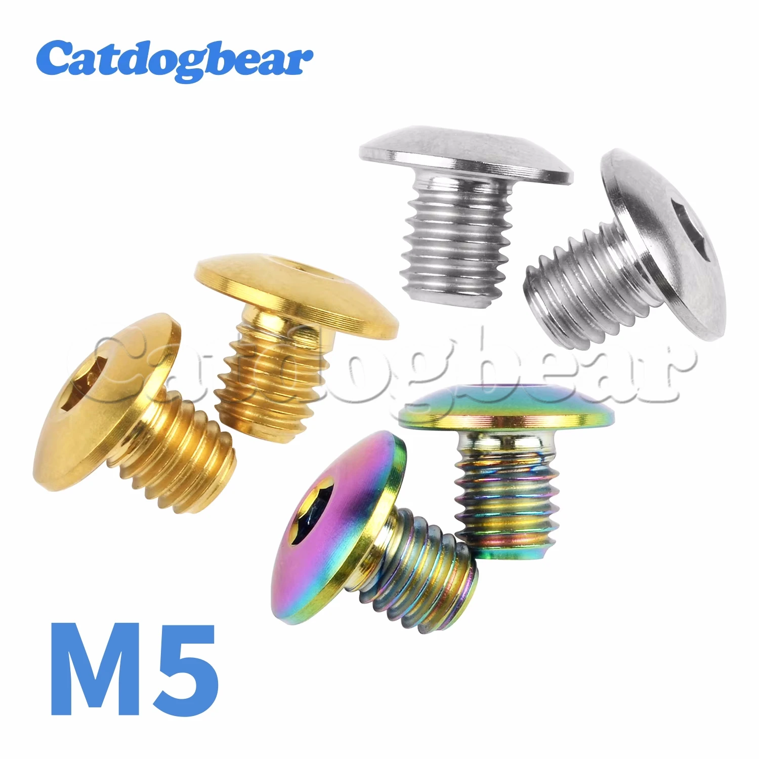 Catdogbear M5 4PCS  Cylinder Head Bolts XT Bicycle Hydraulic Brake Bolts for Shimano Bicycle Brake Lever Disc Fixing Screws