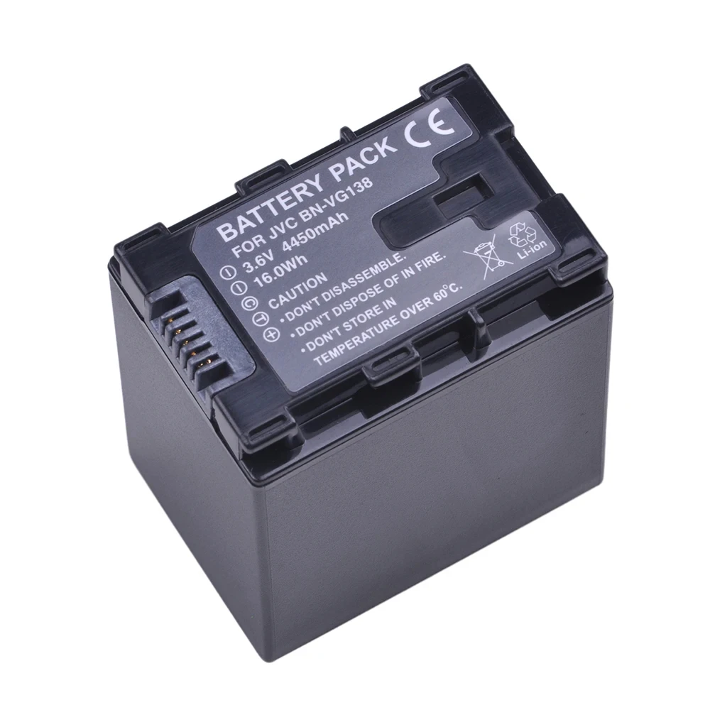 4450mAh BN-VG138 BN VG138 BNVG138 Battery for JVC GZ E10 E100 E245 E265 E565 E575 GX1 G3X G5 GX8 EX210 EX250AC