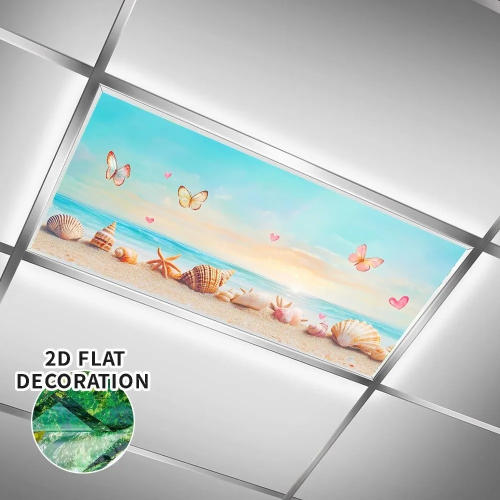 Eye-protective 122*61cm Lampshade Anti-glare 13 Styles Magnetic Light Filters Sky Cloud Fabric Lampshade Hospital
