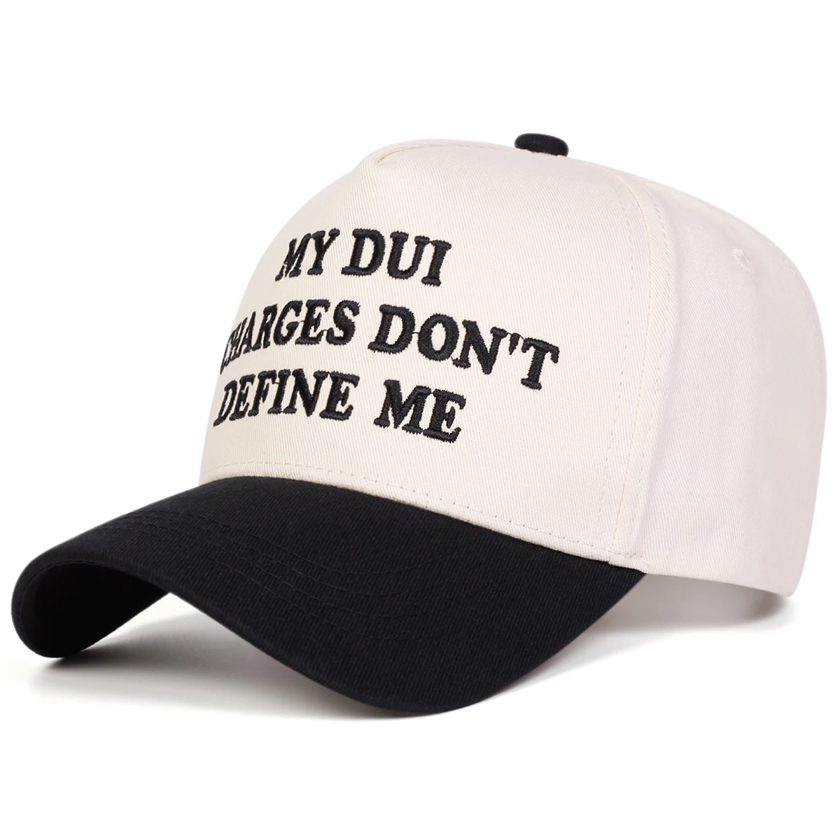 Unisex MY DUI CHARGES Baseballkappen mit Buchstabenstickerei, Frühling und Herbst, für den Außenbereich, verstellbare Freizeithüte, Sonnenschutzhut, Sportkappe – Detail 4