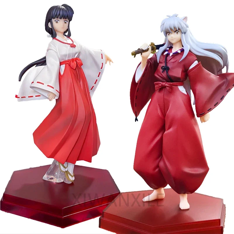 18cm Final InuYasha Anime Figure Kagome Higurashi/Kikyo Action Figure Sesshomaru Noodle Stopper Figure Collection Model Doll Toy