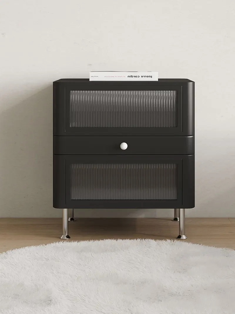 Zk Light Luxury Bedside Table Storage Drawer Cabinet Small Apartment Bedroom Storage Three-Drawer Cabinet