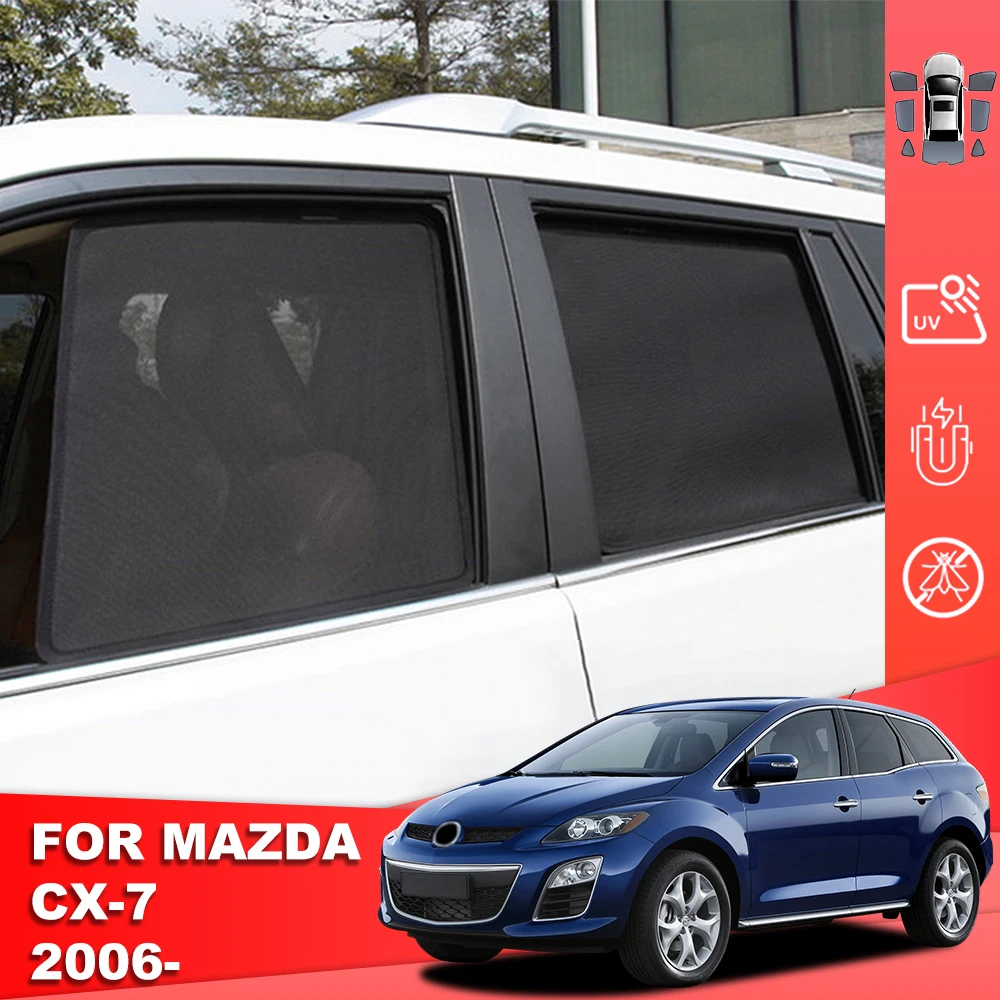 

For Mazda CX-7 CX7 ER 2006-2013 Magnetic Car Sunshade Shield Front Windshield Curtain Rear Side Baby Window Mesh Sun Shade Visor