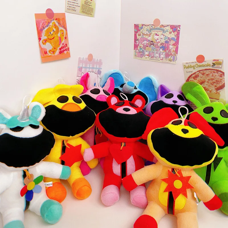 

25 см большое горлышко, разноцветная мультяшная кукла, кавайное украшение для дома, мягкая заполняющая кукла, подарок