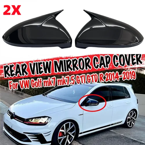 Cubiertas de espejo retrovisor lateral para puerta de coche, accesorios para VW Golf MK7 MK7.5 R GTI GTD 2014-2019 Touran, 1 par