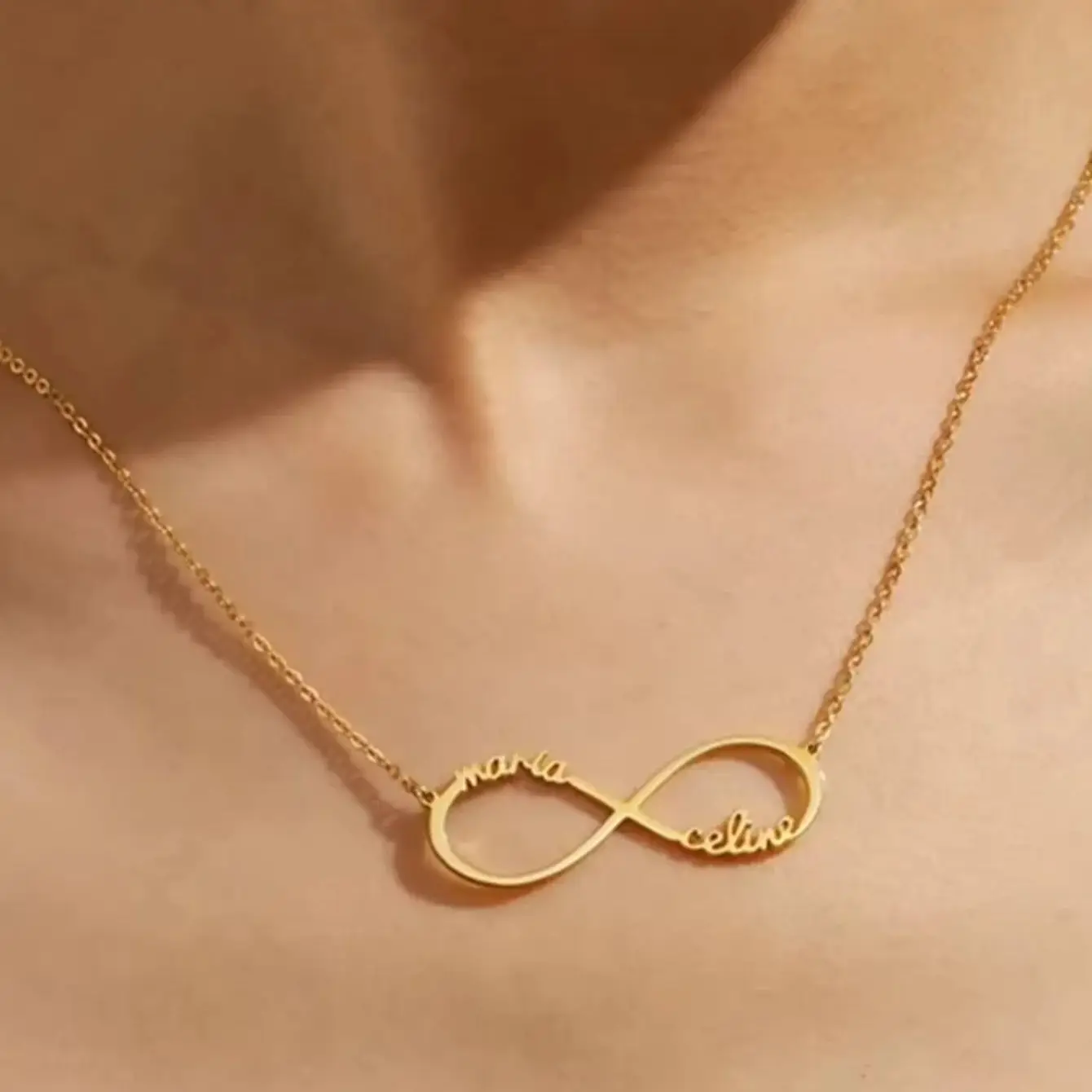 

Personalized Custom Infinity Name Necklace for Women Stainless Steel Heart 1-4 Name Pendant Necklaces Birthday Jewelry Gift