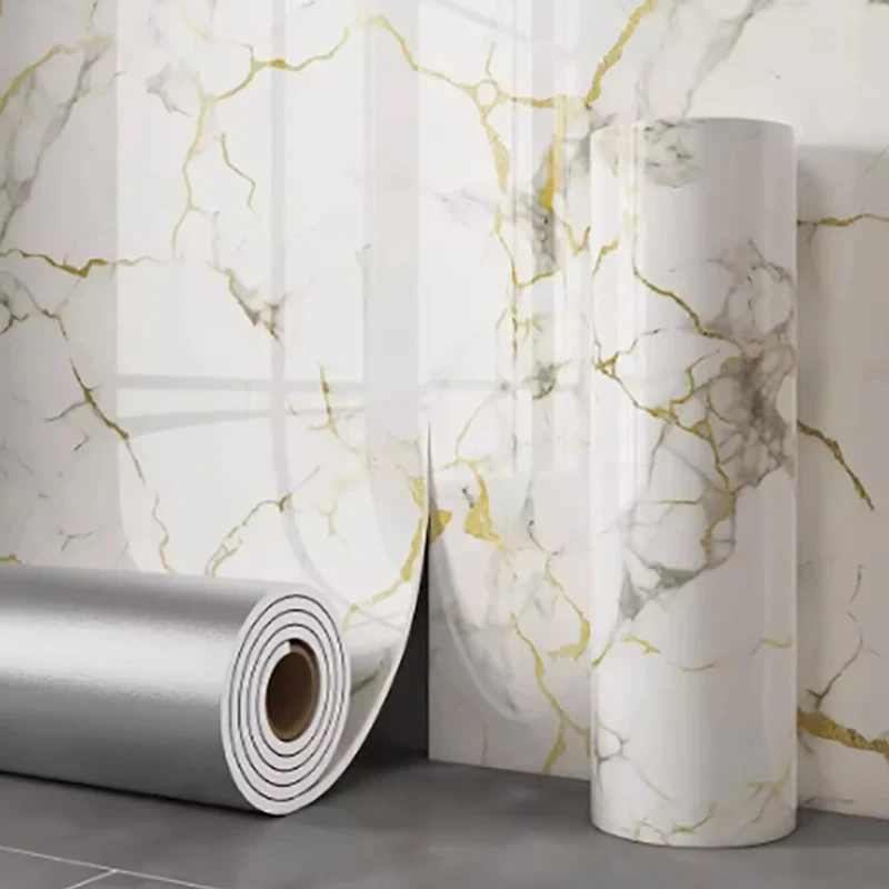 Thick Waterproof Foam Wallpaper Self-Adhesive Marble-Texture Tile Sticker Suitable for Decorating Bedroom and Living Room Wall. image 3