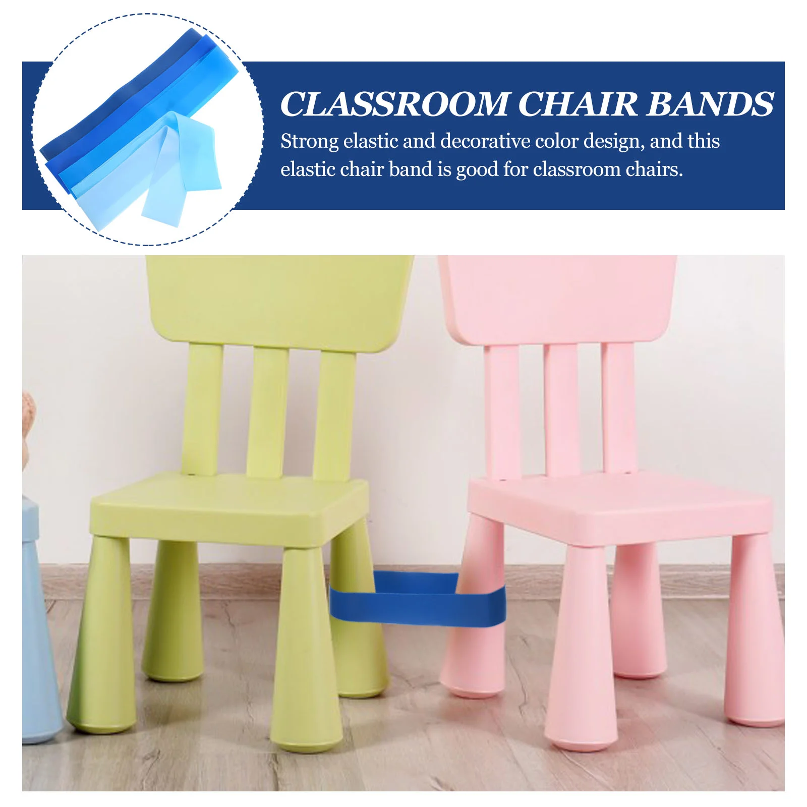 5 Pcs Kids Table and Chairs ADHD Desk Straps Colorful Bands Buttocks for with Fidgety Feet Flexible Convenient Elastic Office