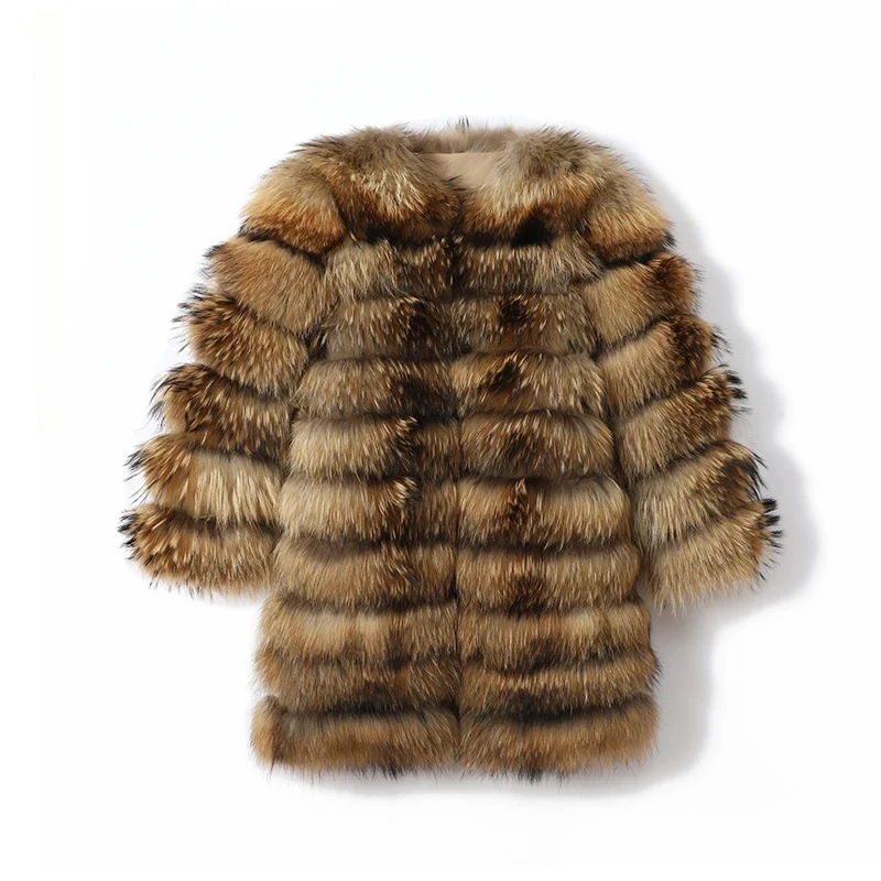 QUEENTINA Real Fox Fur Coat Winter Women\'s Long Sleeves Clothing Wholesale 2022 Fashion Female Natural Fur Jacket On Offer