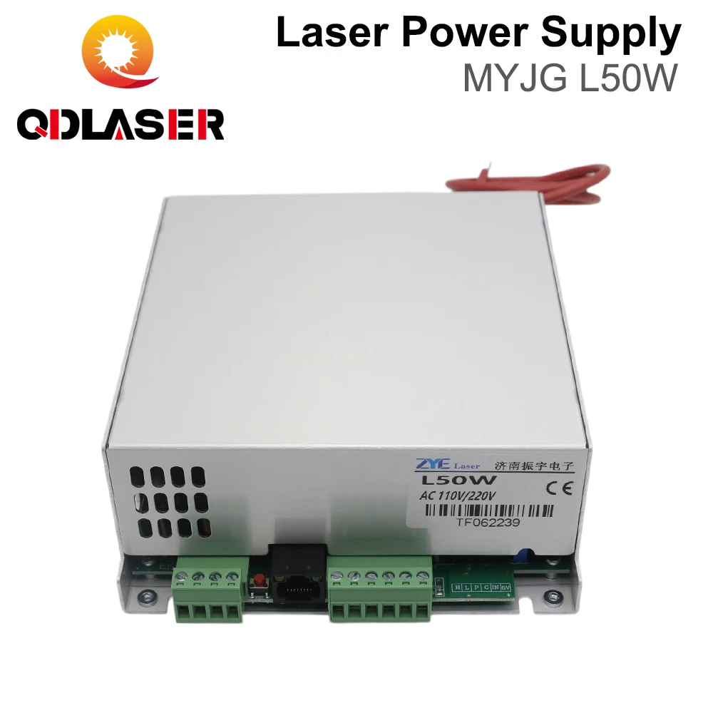 QDLASER 50W CO2 Laser Power Supply 3A Output for 40W 45W 50W CO2 Laser Tube Engraving Cutting Machine Laser Source MyJG-50W