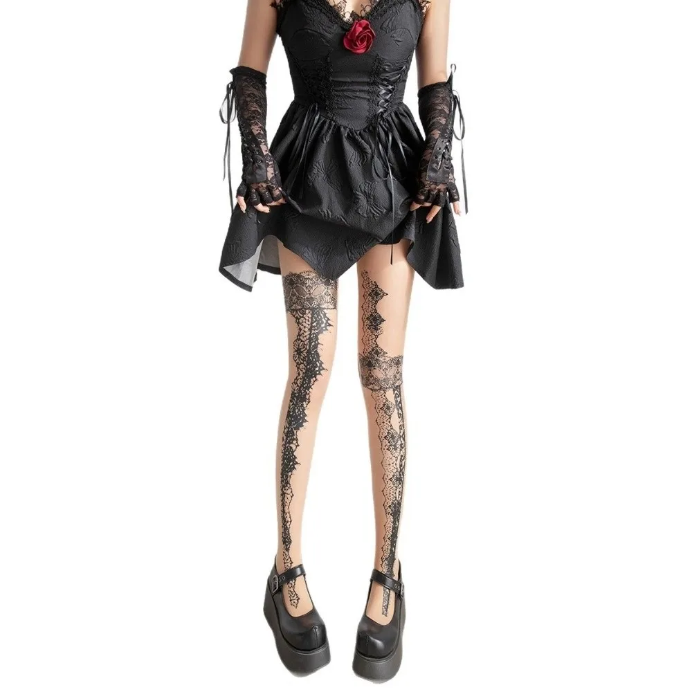 Irregular Pattern Women's Tights Sweet Cool Breathable Printed Stockings Personality Fashion Elasticity Women's Pantyhose