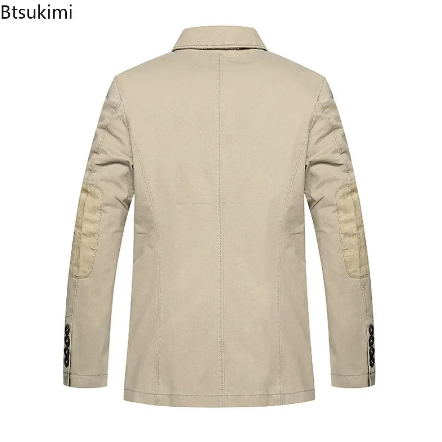Jaqueta de blazer monocromática masculina, terno de algodão puro, jaqueta business casual fina masculina, streetwear plus size, nova moda