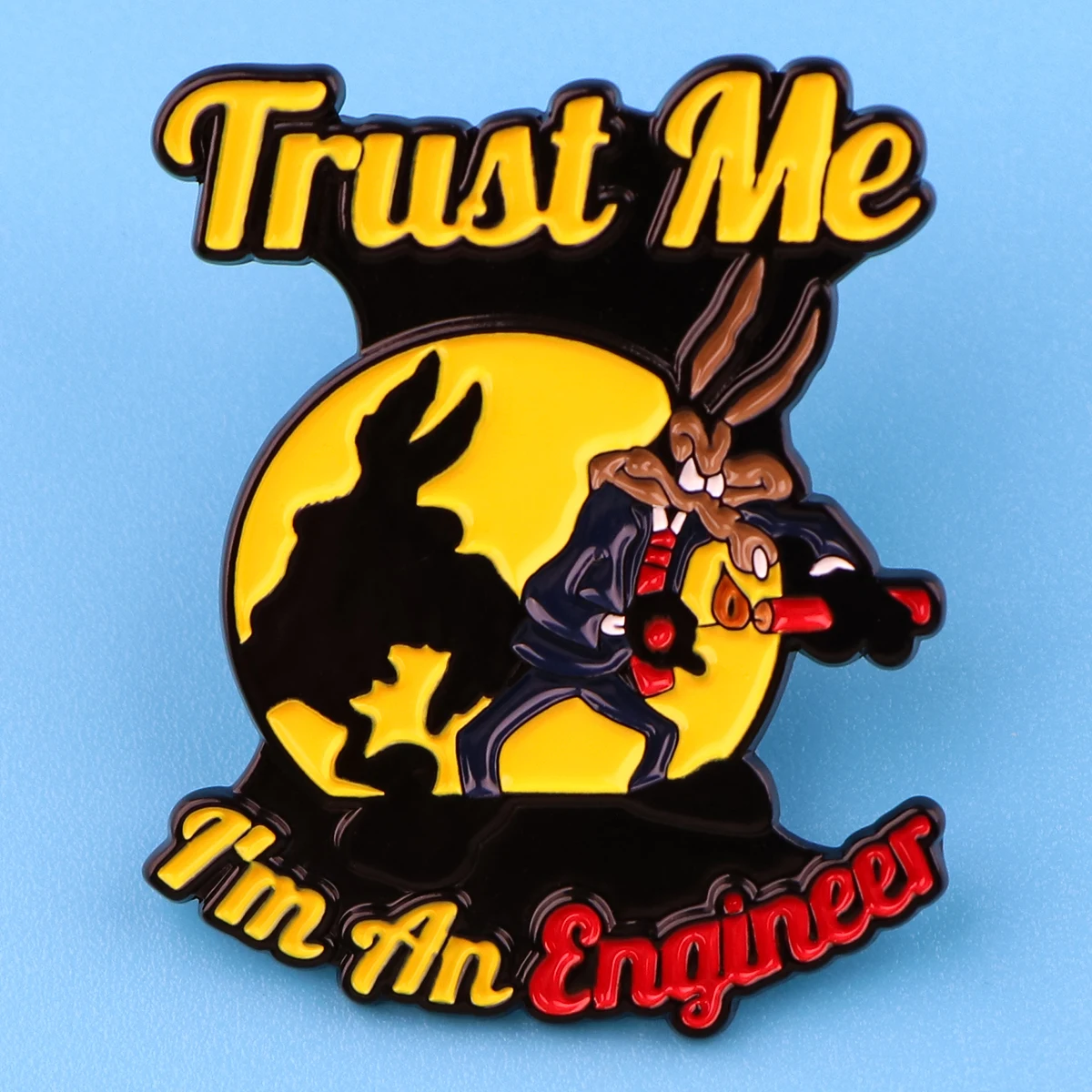 Trust Me I'm An Engineer Pin Cartoon Wolf Enamel Pin Women's Brooch Jeans Badge Brooches for Clothing Badges Jewelry Accessory