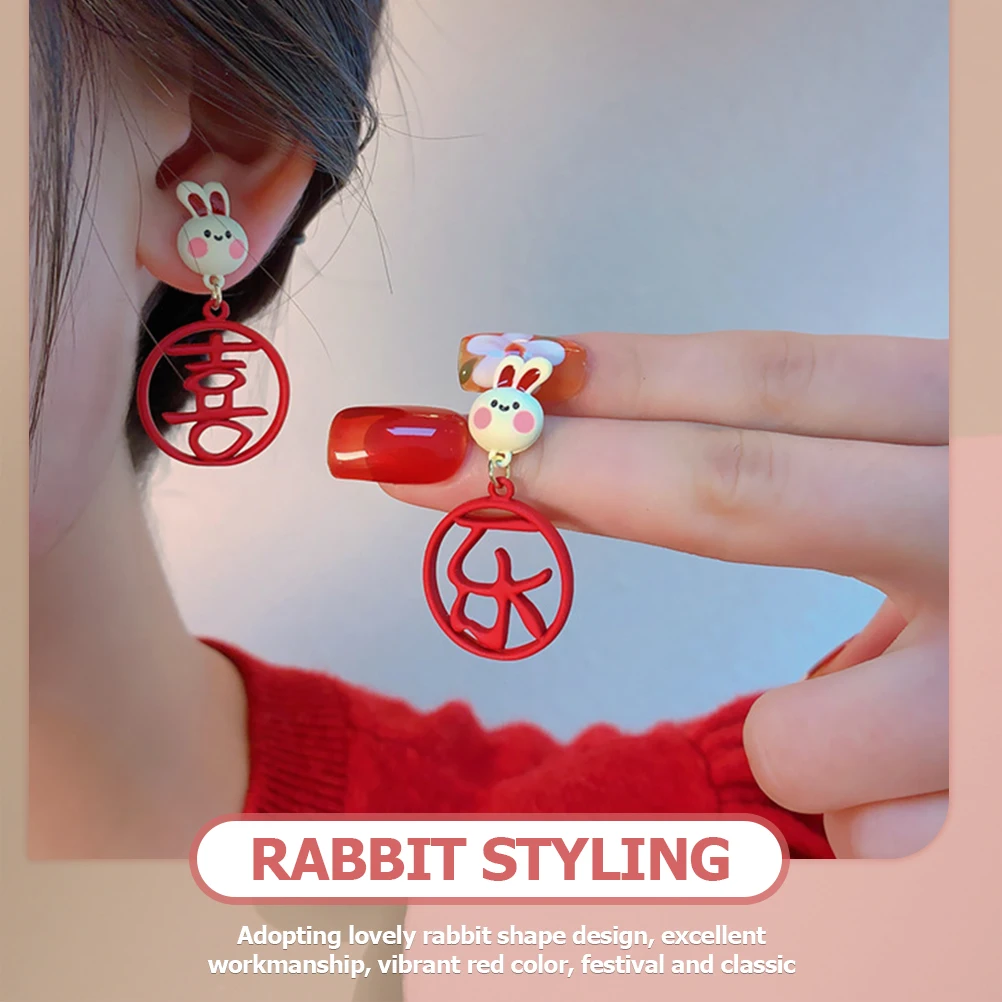 

Rabbit Earrings Pcs Ear Jewelry Ears Cute Dangle Chinese New Year Jewelry Earings Women Casual Formal Gifts
