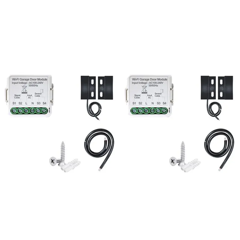 AA08-2X Tuya Smart Wifi Garage Door Opener Controller App Voice Remote Control Work For Alexa Google Home Assistant