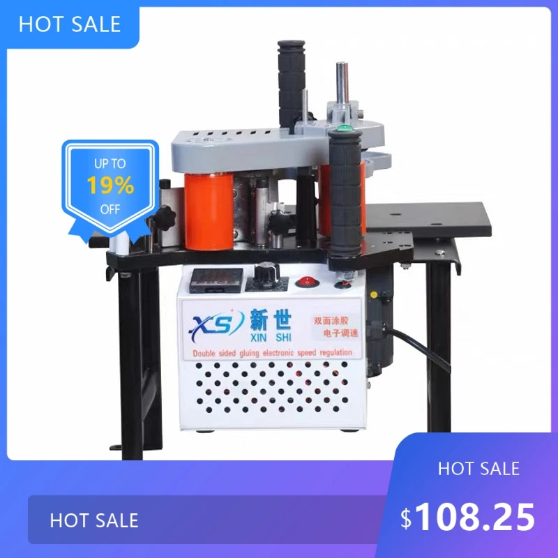 07291100W Small Manual Edge Banding Machine Double Side Gluing Portable Edge Bander Woodworking Edge Banding Machi