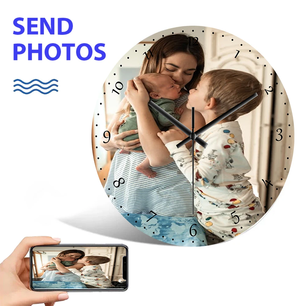 Personalized Wall Clock Quiet Quartz Home Clock Custom Photos Wedding Corporate LOGO Baby Art Photos Family Portraits FASHION