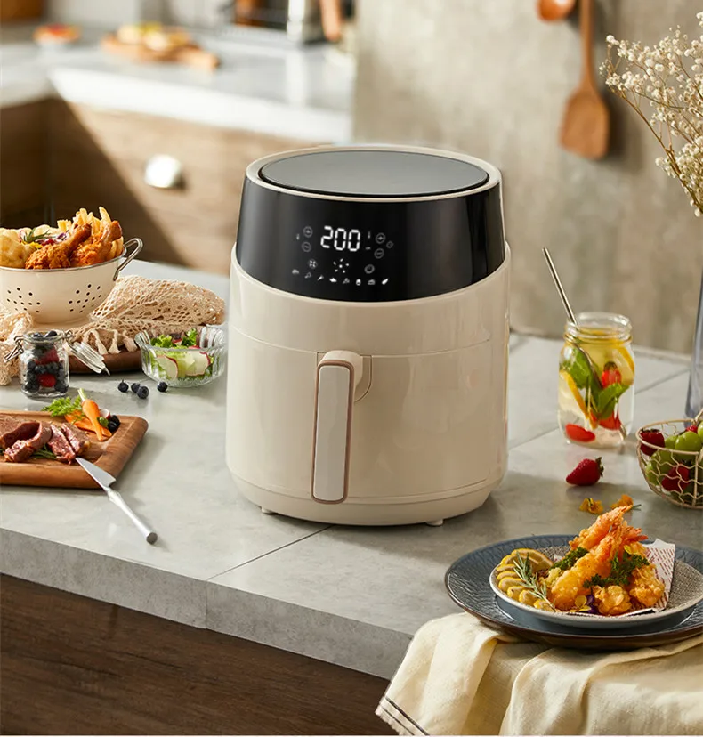 

4.6L Intelligent Air Fryer Home Appliances Oil-free Electric Frying Oven Pizza Chicken French Fries Baking Oven Pot 220V