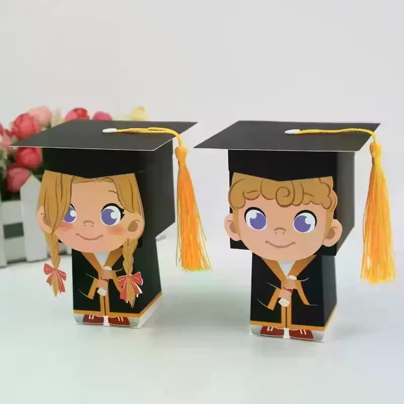

Party Candy Gift Box Graduation Doctoral Hat Box Graduation Decoration Candy Box Bachelor's Hat Chocolate Gift Packaging Bag
