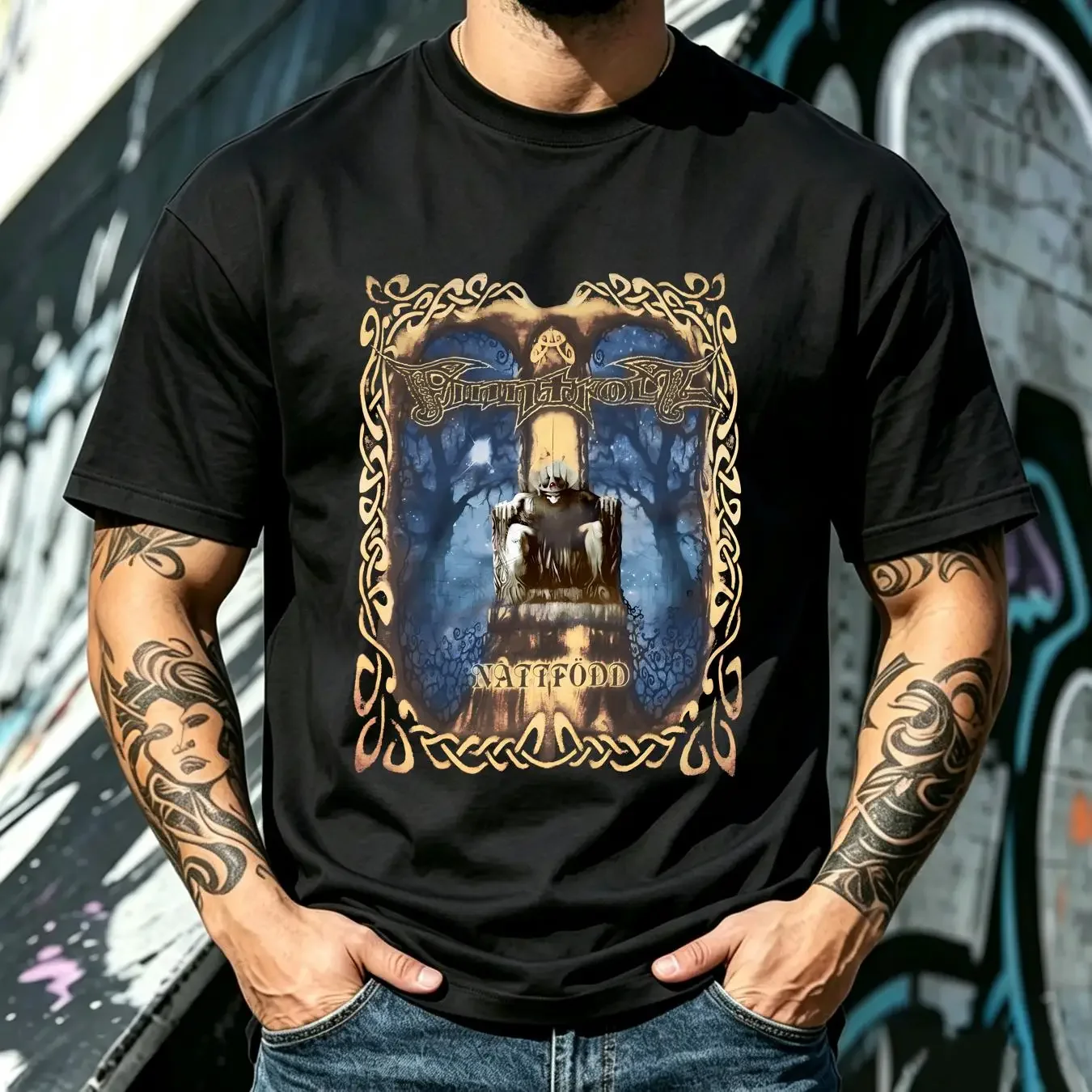 washed T Shirt Vintage 2004 FinnTroll long sleeves vintage Washed homme Soft Unisex Top For Everyday Wear designer clothes