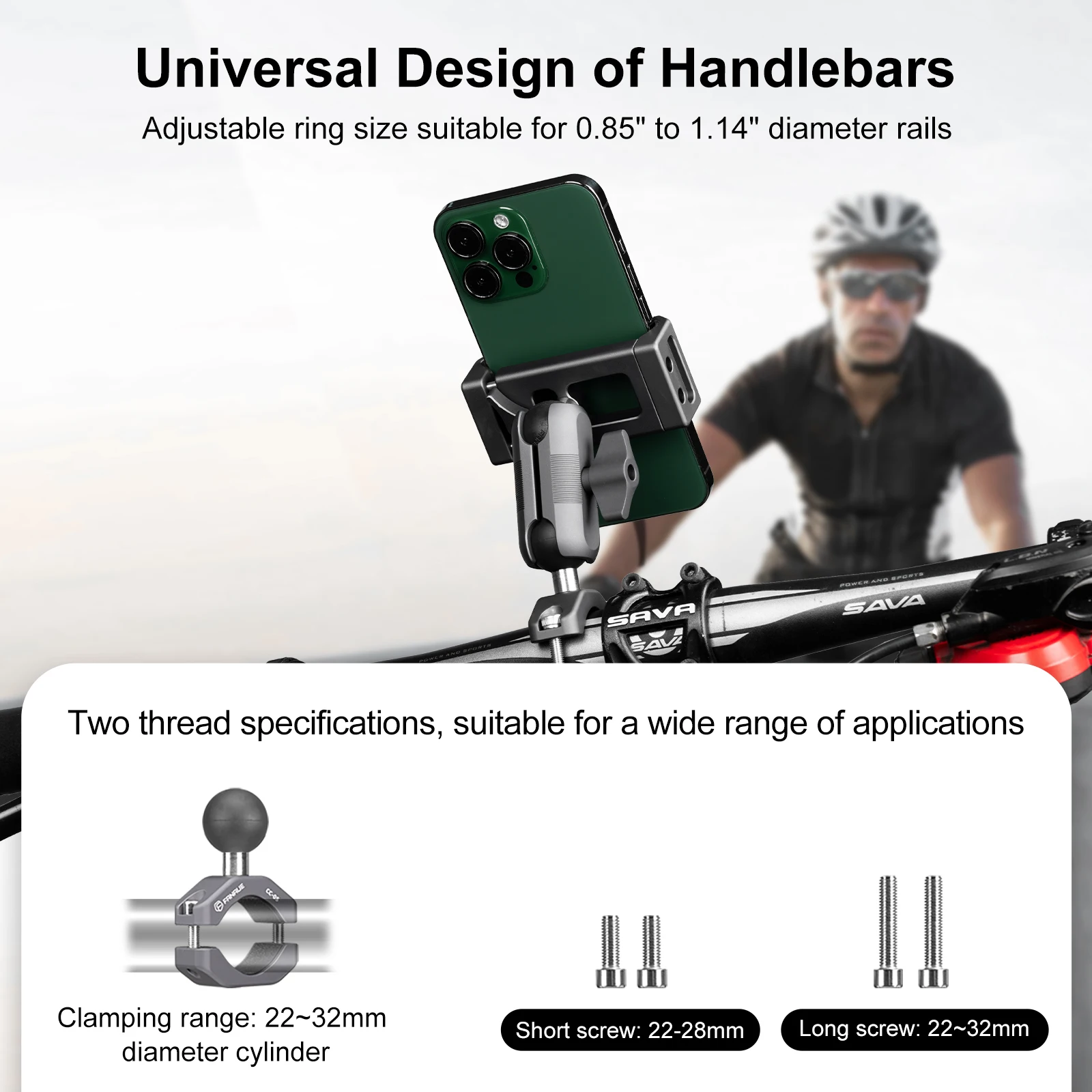FANAUE Aluminum Alloy Motorcycle Mobile Phone Holder Electric Vehicle Bicycle Riding Navigation Quick Release Shockproof Bracket