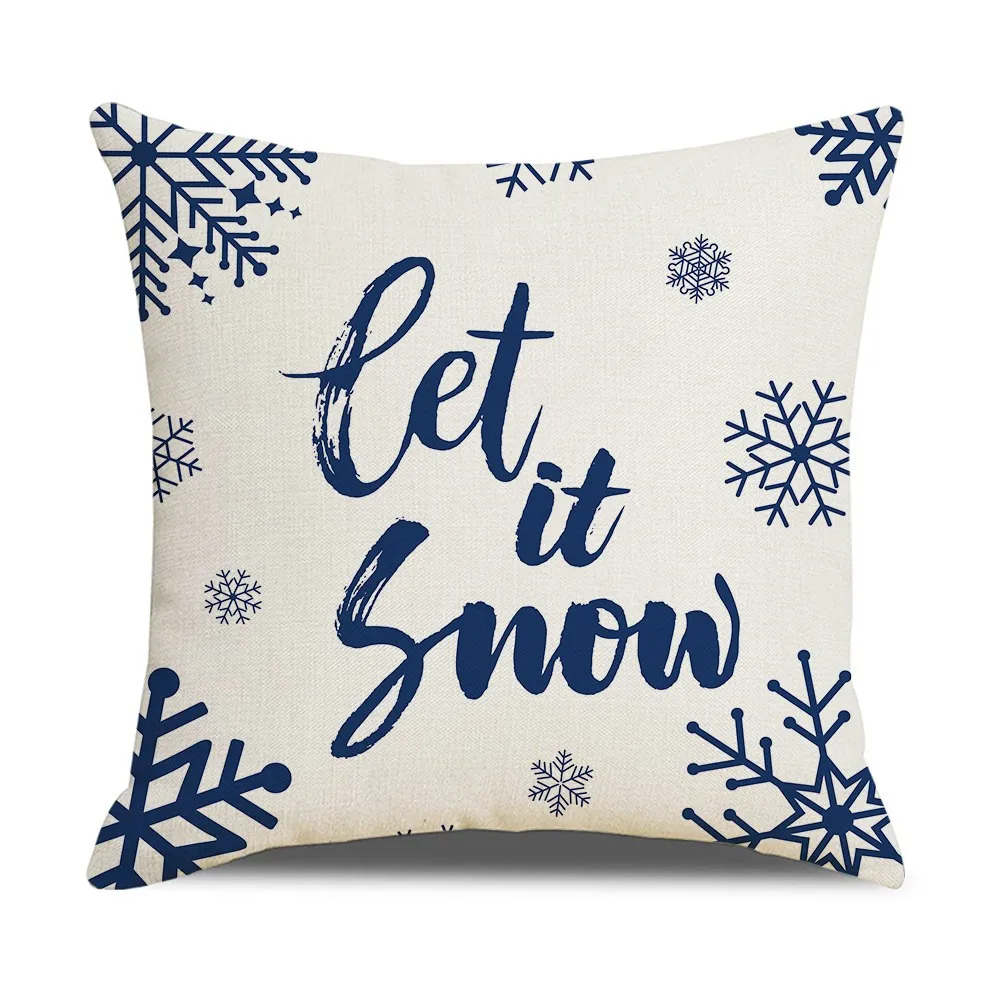 

Christmas New year Home Decor Blue Decoratiion Pillowcase sofa Cushion Cover Living Room Case abstract Pillowcase Cushioncase